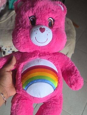 Build-A-Bear Hot Pink Rainbow Heart Bear Plush